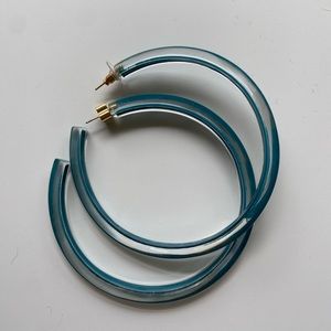 Alison Lou large jelly hoops teal